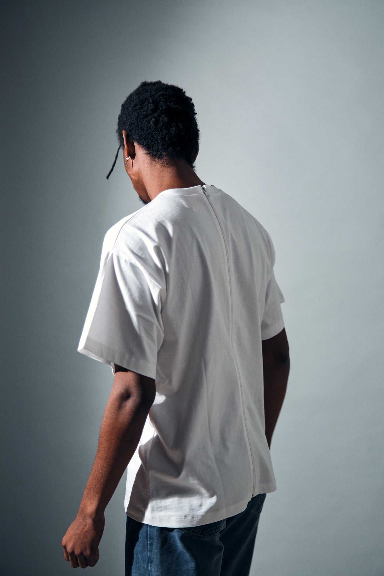 Zip T-shirt Bianco Panna