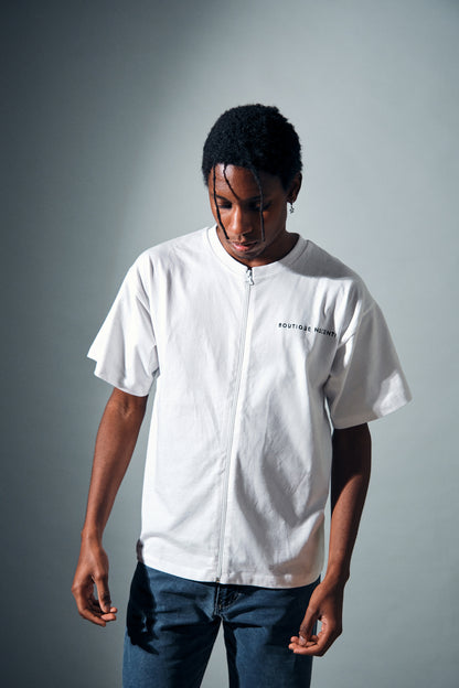 Zip T-shirt Bianco Panna