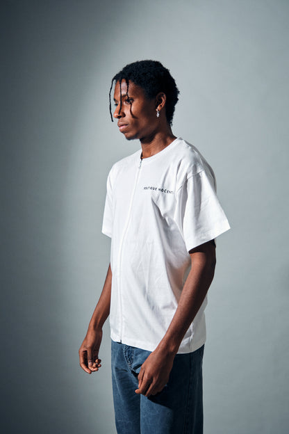 Zip T-shirt Bianco Panna